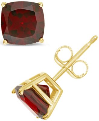 Macy's - Cushion-cut Gemstone Stud Earrings in 14K Yellow Gold