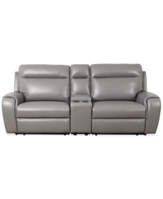 Furniture - Sheeler 3-Pc. Faux Leather Sectional with 2 Power Motion Chairs & 1 Console