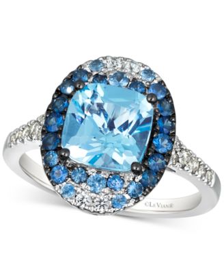 Le Vian - Multi-Gemstone (3 ct. t.w.) & Diamond (1/6 ct. t.w.) Halo Ring in 14k White Gold