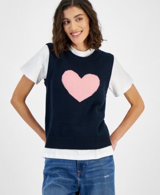 Tommy Hilfiger - Women's Texture Heart Sweater Vest