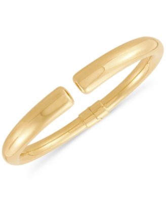 Macy's - Polished Hinged Cuff Bangle Bracelet in 18k Gold-Plated Sterling Silver