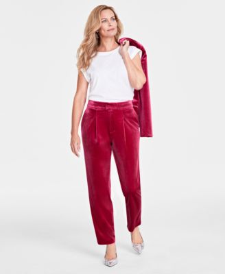 I.N.C. International Concepts - Women's Velvet High-Rise Pants