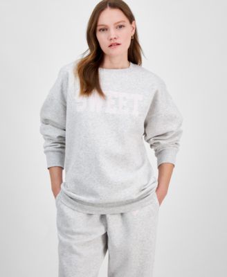 Planet Heart - Juniors' Embroidered Fleece Sweatshirt
