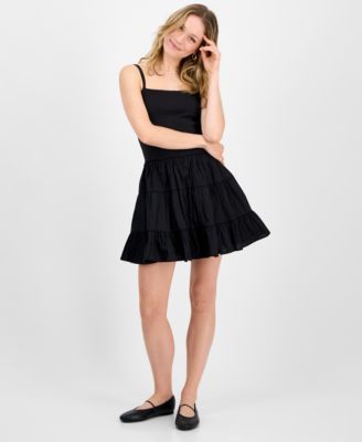 Madden Girl - Juniors' Poplin Tier Bubble Mini Dress