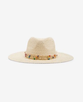Steve Madden - Beaded Straw Panama Hat