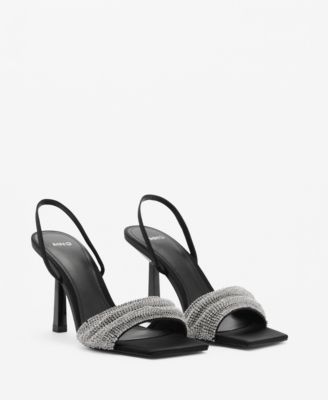 MANGO - Women's Strass Strap Heeled Sandals
