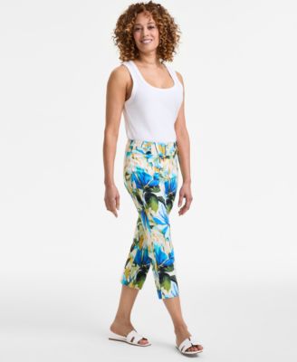 JM Collection - Women's Printed Rivet Capri Pants, Exclusively at Macy's