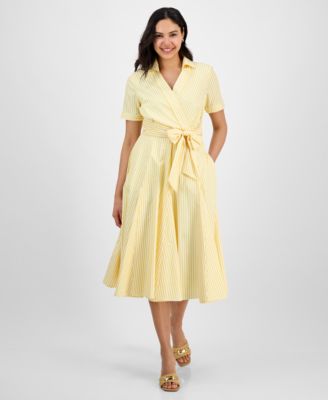 Tahari ASL - Women's Collared V-Neck Short-Sleeve Dress