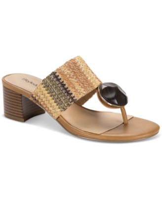 Style & Co - Women's Brandyy Embellished Raffia Sandals