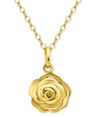 Giani Bernini - Rose Pendant Necklace, 16" + 2" extender