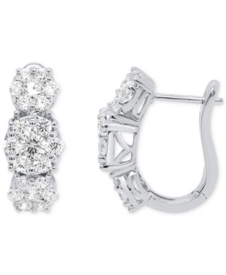 Forever Grown Diamonds - Lab Grown Diamond Triple Cluster Statement Earrings (2 ct. t.w.)