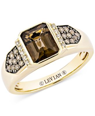 Le Vian - Smokey Quartz (1-7/8 ct. t.w.) & Diamond (1/3 ct. t.w.) Statement Ring in 14k Yellow Gold