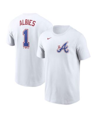 Nike - Men's Ozzie Albies White Atlanta Braves 2024 City Connect Fuse Name Number T-Shirt