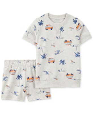 Carter's - Toddler Boys Beach-Print T-Shirt & Shorts, 2 Piece Set