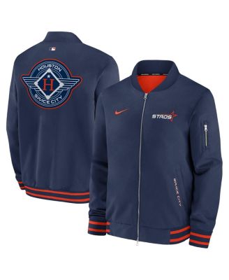 Nike - Men's Navy Houston Astros 2025 City Connect Authentic Collection Full-Zip Bomber Jacket