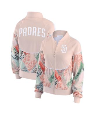 WEAR by Erin Andrews - Women's Sand San Diego Padres Raglan Full-Zip Track Jacket