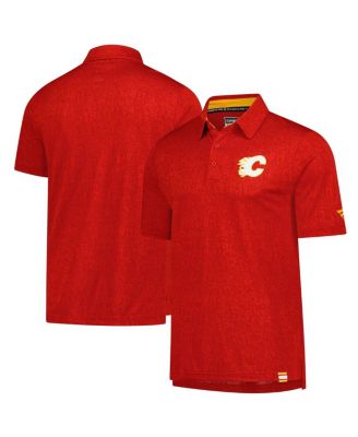 Fanatics - Men's Red Calgary Flames Authentic Pro Jacquard Polo Shirt