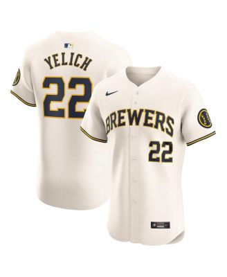 Nike - Men's Christian Yelich Cream Milwaukee Brewers Home Elite Player Jersey