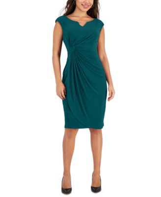 Connected - Petite Beaded-Neckline Sheath Dress