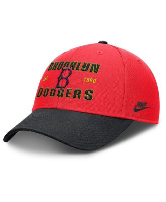 Nike - Men's Crimson/Black Brooklyn Dodgers Cooperstown Collection Neon 90s Rise Adjustable Hat