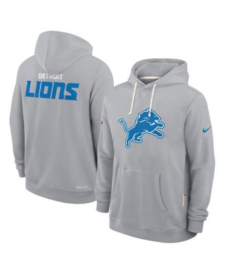 Nike - Men's Gray Detroit Lions Sideline Standard Issue Initial Home Dri-FIT Hoodie