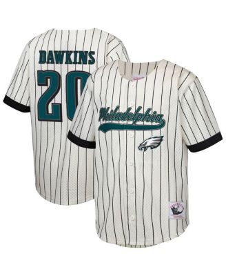 Mitchell & Ness - Big Boys and Girls Brian Dawkins Cream Philadelphia Eagles Retired Player Name Number Baseball Jersey