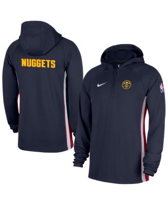 Nike - Men's Navy Denver Nuggets Authentic On Court Zone Quarter-Zip Dri-FIT Hoodie Jacket