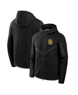 Nike - Men's Black San Diego Padres Tech Fleece Wind runner Full-Zip Hoodie Jacket
