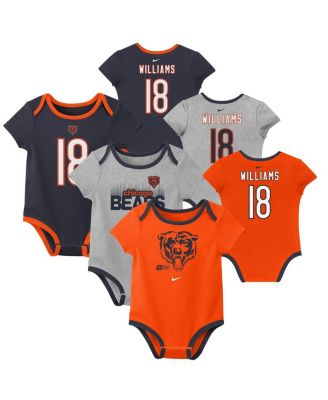 Nike - Baby Boys and Girls 3-Pack Caleb Williams Chicago Bears Name Number Bodysuit Set