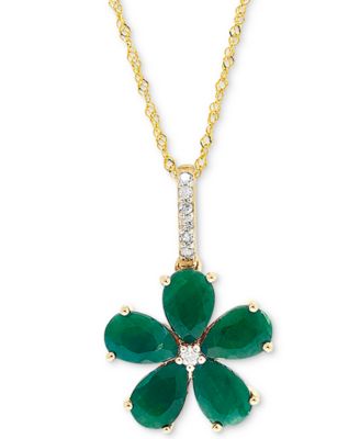 Macy's - Gemstone & Diamond Accent 18" Pendant Necklace in 14k Gold