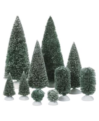 Department 56 - Accessories, Set of 10 Bag-O-Frosted Topiaries