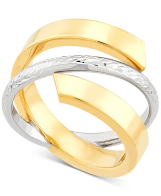 Macy's - Crisscross Open Style Statement Ring in 10k Two-Tone Gold