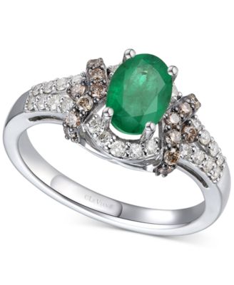 Le Vian - xEmerald (5/8 ct. t.w.) & Diamond (1/2 ct. t.w.) Ring in 14k White Gold