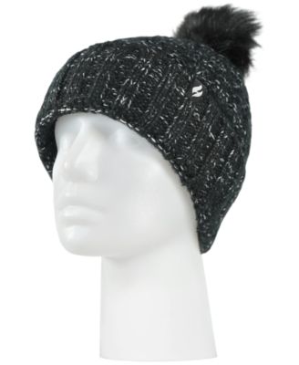 Heat Holders - Women's Marseille Ribbed Roll Up Pom-Pom Hat