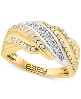 EFFY Collection - Diamond Multi-Row Swirl Ring (3/8 ct. t.w.) in 14k Two-Tone Gold