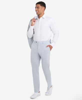 Tommy Hilfiger - Men's Modern-Fit Solid Cotton Suit Pants