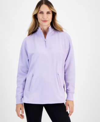 ID Ideology - Women's Stand Collar Quarter-Zip Long-Sleeve Top, Created for Macy's