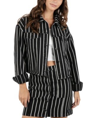 Hurley - Juniors' Striped Sloan Cropped Jacket