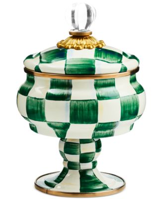 Mackenzie-Childs - Emerald Check Curiosity Pot