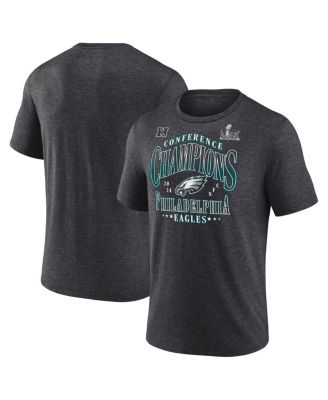 Fanatics - Men's Heather Charcoal Philadelphia Eagles 2024 NFC Champions Right Side Draw Tri-Blend T-Shirt