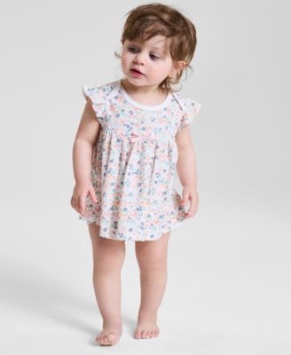 First Impressions - Baby Girls Dinosaur Meadow Cotton Sunsuit