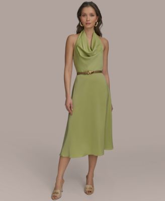 Donna Karan New York - Women's Belted Halter A-Line Dress