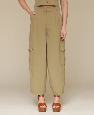 Avec Les Filles - Women's Barrel-Leg Cargo Pants