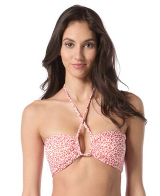 Vince Camuto - Women's Leopard-Print Bandeau Bikini Top