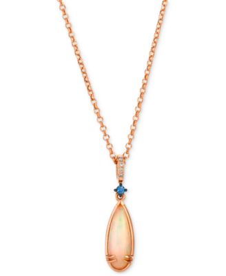 Le Vian - Neopolitan Opal™ (1 ct. t.w.), Blueberry Sapphire™ & Nude Diamond™ Pendant Necklace in 14k Rose Gold