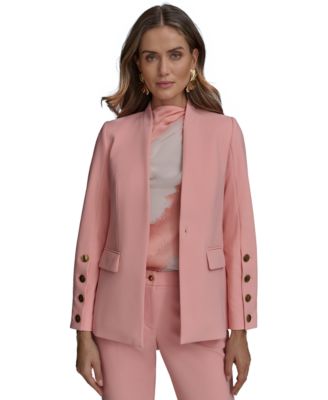 Donna Karan New York - Petite Collarless One-Button Long-Sleeve Jacket