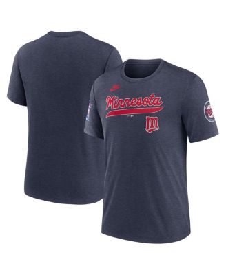 Nike - Men's Heather Navy Minnesota Twins Cooperstown Collection Eras Tri-Blend T-Shirt