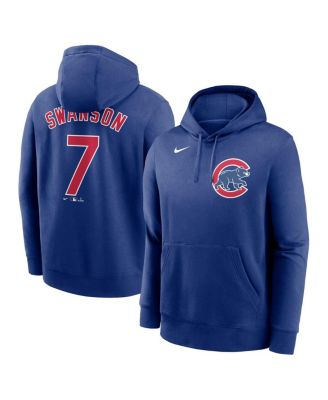 Nike - Men's Dansby Swanson Royal Chicago Cubs Player Name Number Club Pullover Hoodie