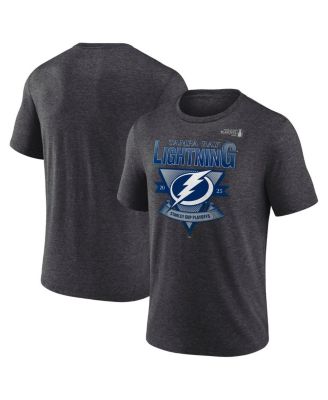 Fanatics - Men's Heather Charcoal Tampa Bay Lightning 2025 Stanley Cup Playoffs Crossbar Tri-Blend T-Shirt