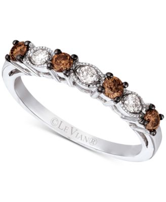 Le Vian - Chocolate Diamond & Vanilla Diamond Filigree Flower Ring (3/8 ct. t.w.) in 14k White Gold